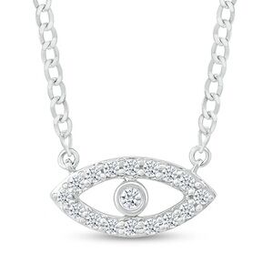 .50 Carats VS Lab Diamond Evil Eye Sterling Silver Necklace